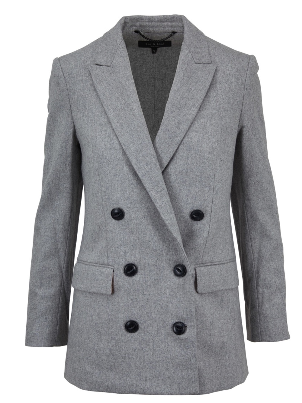 Rag & Bone Ellie Double Breasted Blazer Wool Gray Sz 10